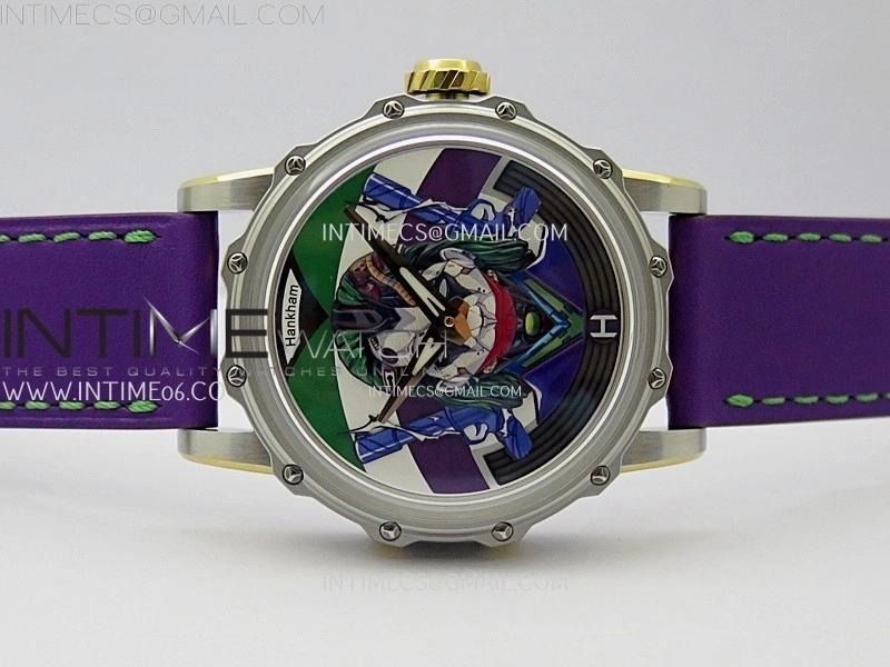 Hankham Joker Two Tone on Purple Leather Strap MIYOTA 8215