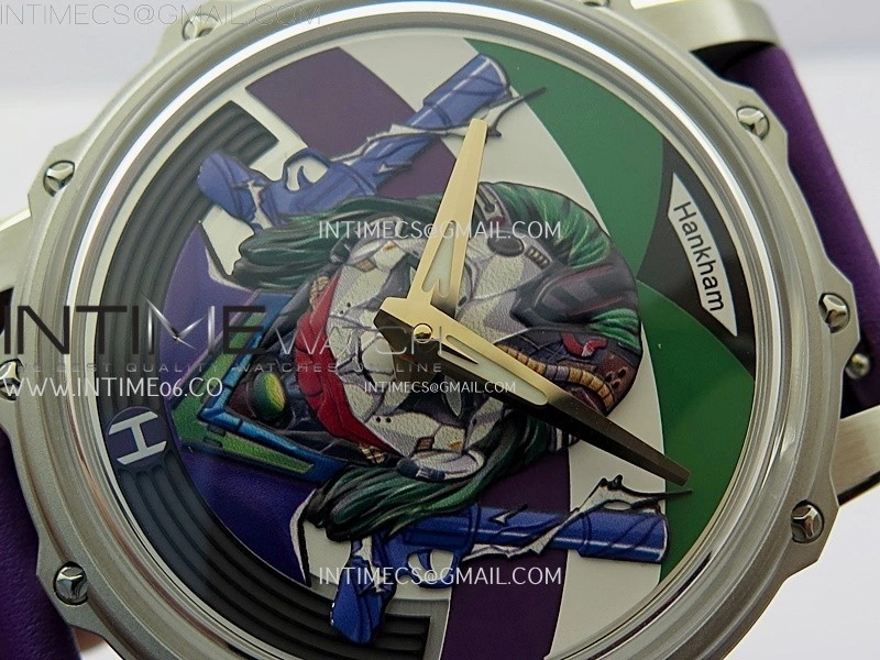 Hankham Joker Two Tone on Purple Leather Strap MIYOTA 8215