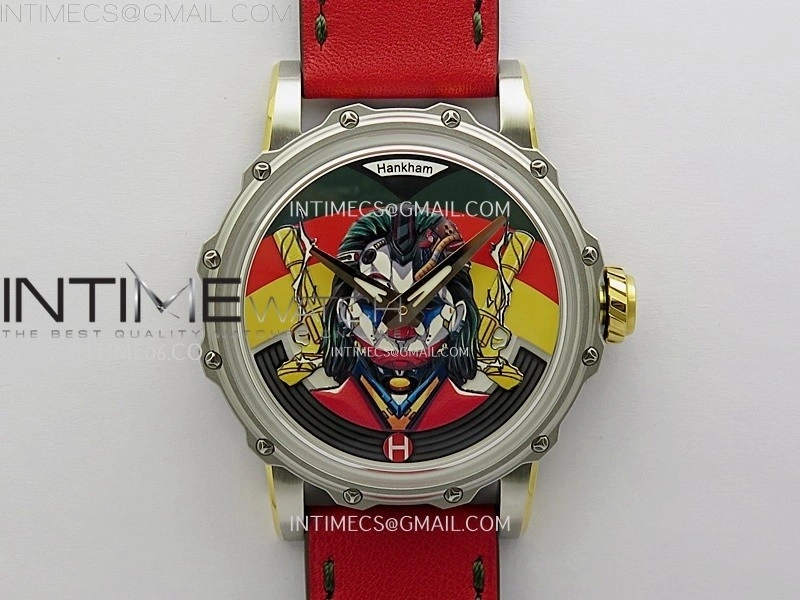Hankham Joker Two Tone on Red Leather Strap MIYOTA 8215