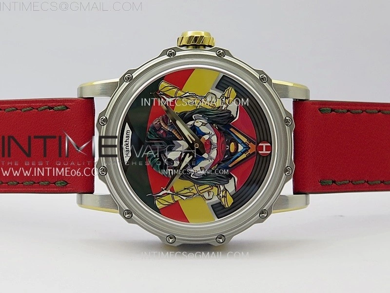 Hankham Joker Two Tone on Red Leather Strap MIYOTA 8215