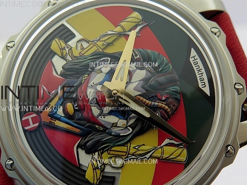 Hankham Joker Two Tone on Red Leather Strap MIYOTA 8215