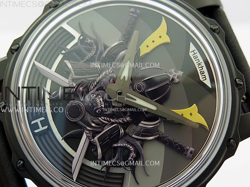 Hankham Samurai PVD on Black Leather Strap MIYOTA 8215