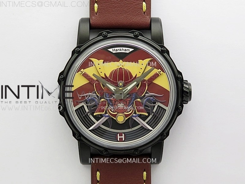 Hankham Samurai PVD on Brown Leather Strap MIYOTA 8215