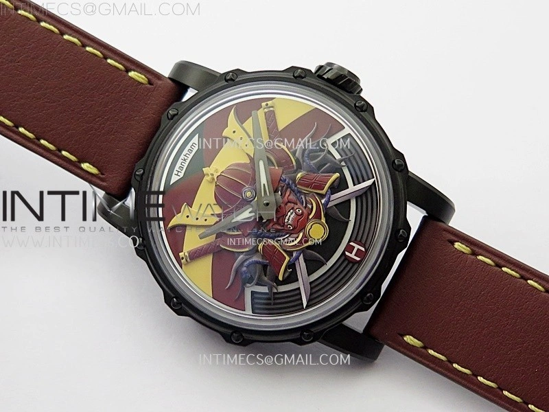 Hankham Samurai PVD on Brown Leather Strap MIYOTA 8215