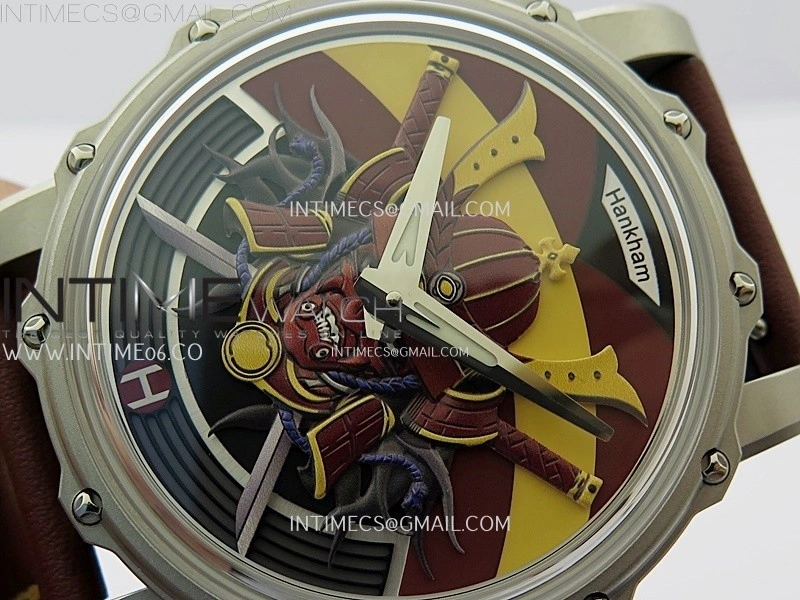 Hankham Samurai SS on Brown Leather Strap MIYOTA 8215