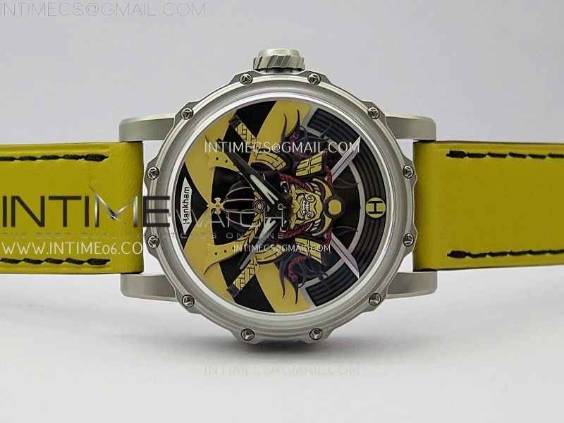 Hankham Samurai SS on Yellow Leather Strap MIYOTA 8215