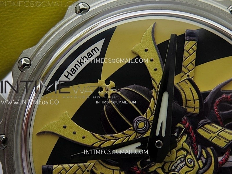 Hankham Samurai SS on Yellow Leather Strap MIYOTA 8215