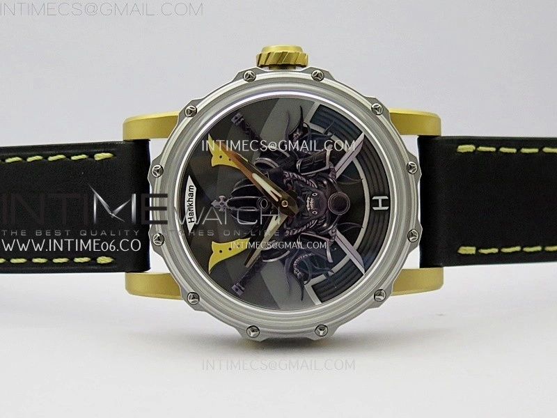 Hankham Samurai Two Tone on Black Leather Strap MIYOTA 8215