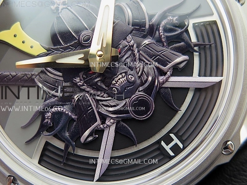 Hankham Samurai Two Tone on Black Leather Strap MIYOTA 8215