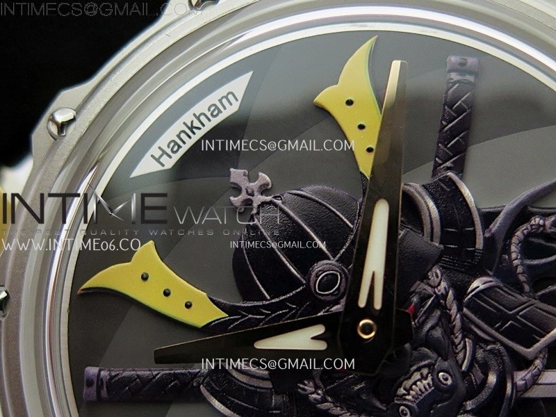 Hankham Samurai Two Tone on Black Leather Strap MIYOTA 8215