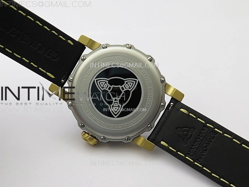Hankham Samurai Two Tone on Black Leather Strap MIYOTA 8215