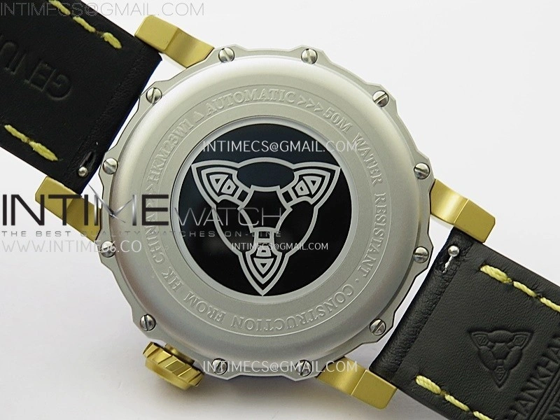 Hankham Samurai Two Tone on Black Leather Strap MIYOTA 8215