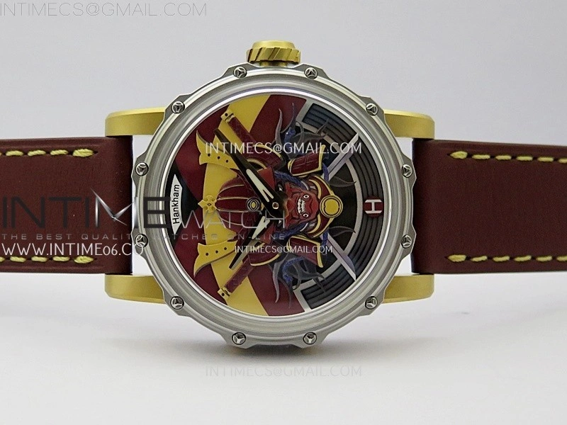 Hankham Samurai Two Tone on Brown Leather Strap MIYOTA 8215