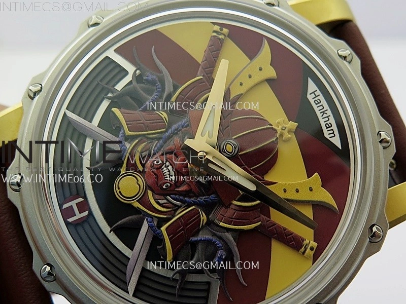 Hankham Samurai Two Tone on Brown Leather Strap MIYOTA 8215