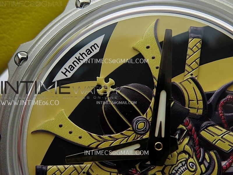 Hankham Samurai Two Tone on Yellow Leather Strap MIYOTA 8215