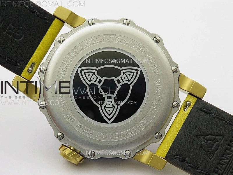 Hankham Samurai Two Tone on Yellow Leather Strap MIYOTA 8215