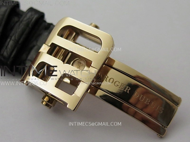 Hommage RG YSF Rose Gold Dial On Black Croco Leather Strap Double Tourbillon