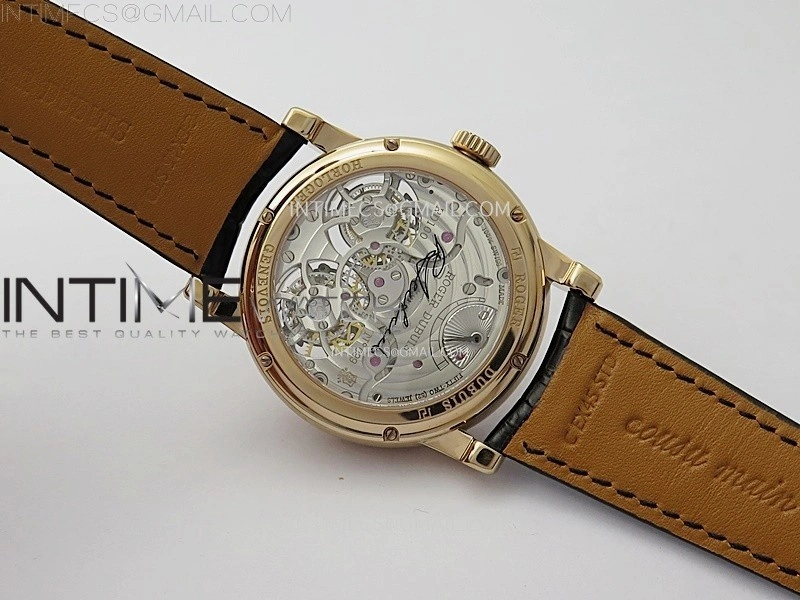 Hommage RG YSF Rose Gold Dial On Black Croco Leather Strap Double Tourbillon