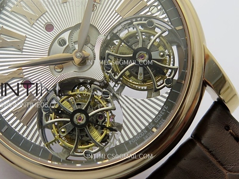 Hommage RG YSF Silver Dial On Black Croco Leather Strap Double Tourbillon