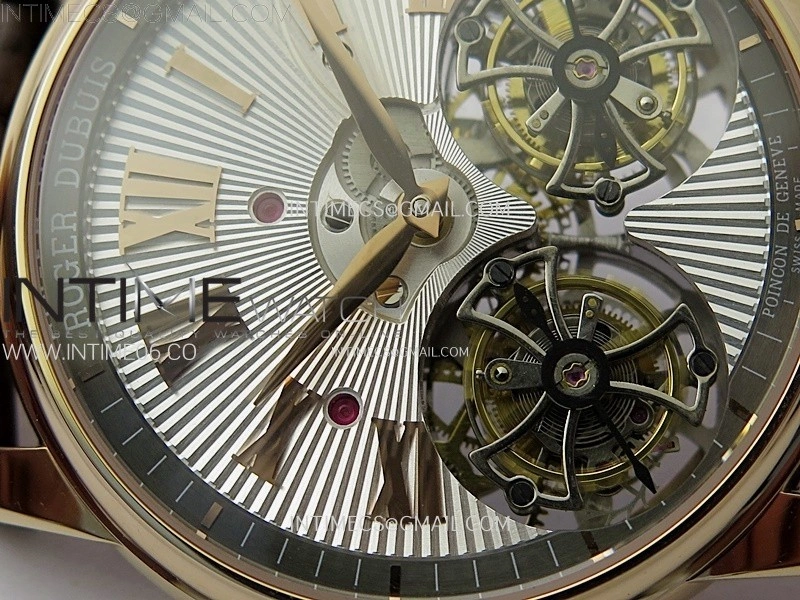 Hommage RG YSF Silver Dial On Black Croco Leather Strap Double Tourbillon