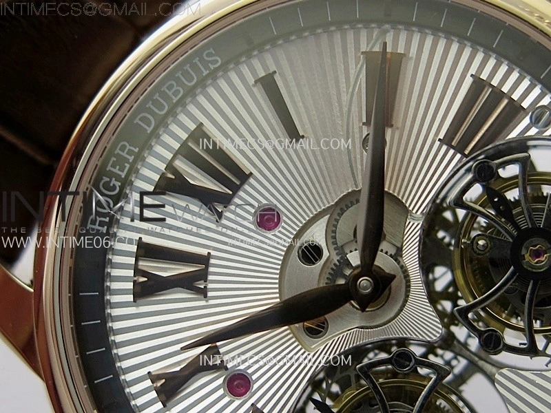 Hommage RG YSF Silver Dial On Black Croco Leather Strap Double Tourbillon