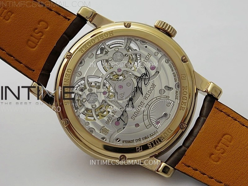 Hommage RG YSF Silver Dial On Black Croco Leather Strap Double Tourbillon