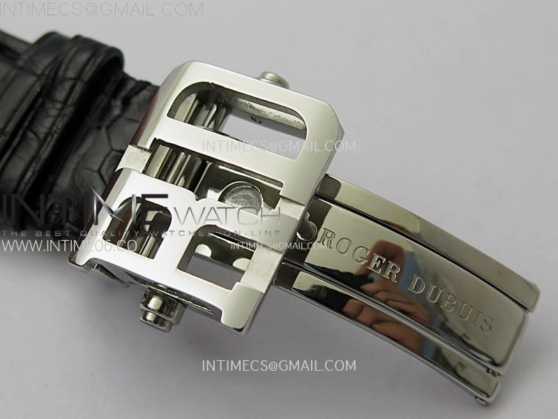 Hommage SS YSF Sliver Dial On Black Croco Leather Strap Double Tourbillon