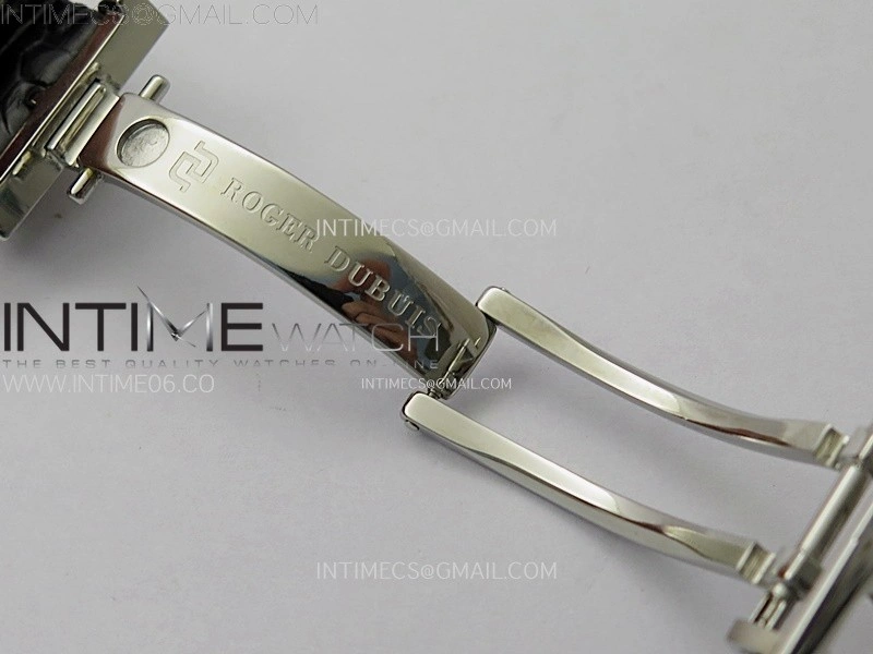 Hommage SS YSF Sliver Dial On Black Croco Leather Strap Double Tourbillon