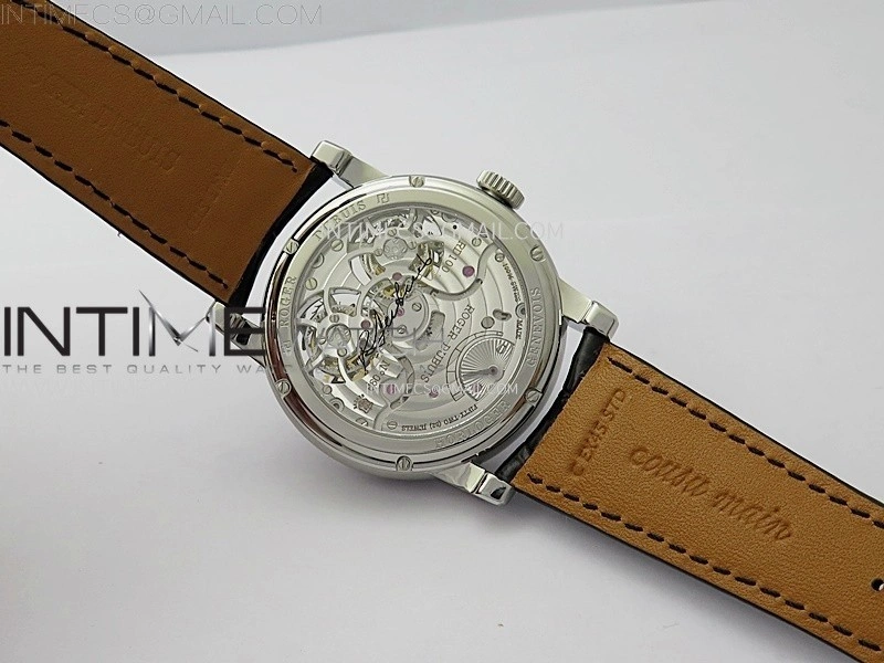 Hommage SS YSF Sliver Dial On Black Croco Leather Strap Double Tourbillon