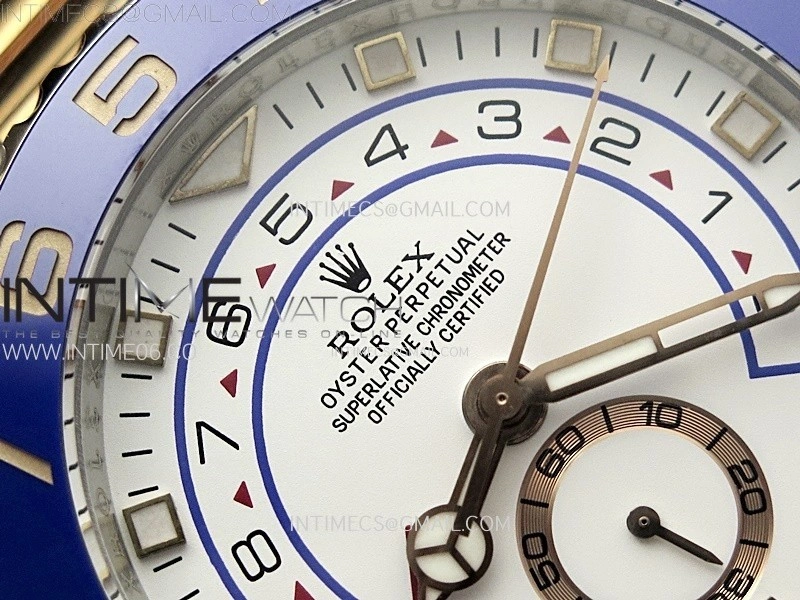 YachtMaster II 116681 Blue Ceramic Bezel SS RG KF 1:1 Best Edition White Dial on Bracelet A7750