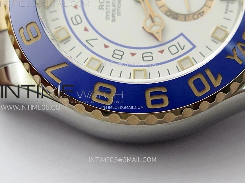 YachtMaster II 116681 Blue Ceramic Bezel SS RG KF 1:1 Best Edition White Dial on Bracelet A7750
