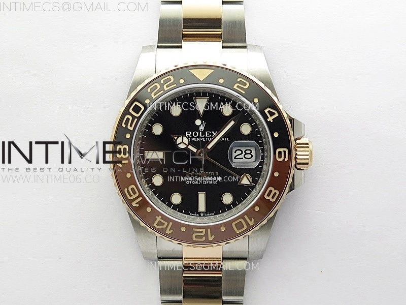 GMT Master II 126711 CHNR 904L SS AR+F 1:1 Best Edition Black Dial on SS RG Bracelet DD3285 CHS
