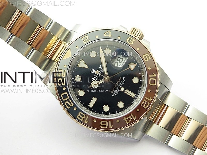 GMT Master II 126711 CHNR 904L SS AR+F 1:1 Best Edition Black Dial on SS RG Bracelet DD3285 CHS