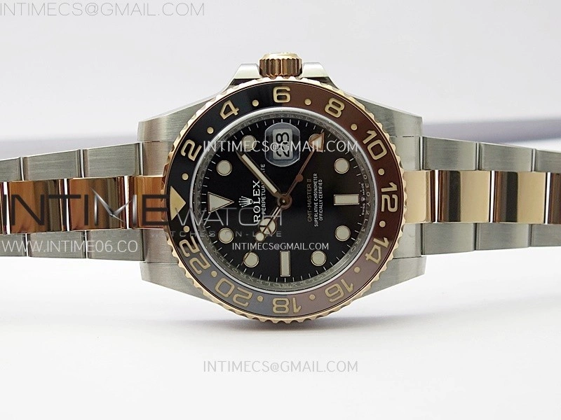 GMT Master II 126711 CHNR 904L SS AR+F 1:1 Best Edition Black Dial on SS RG Bracelet DD3285 CHS