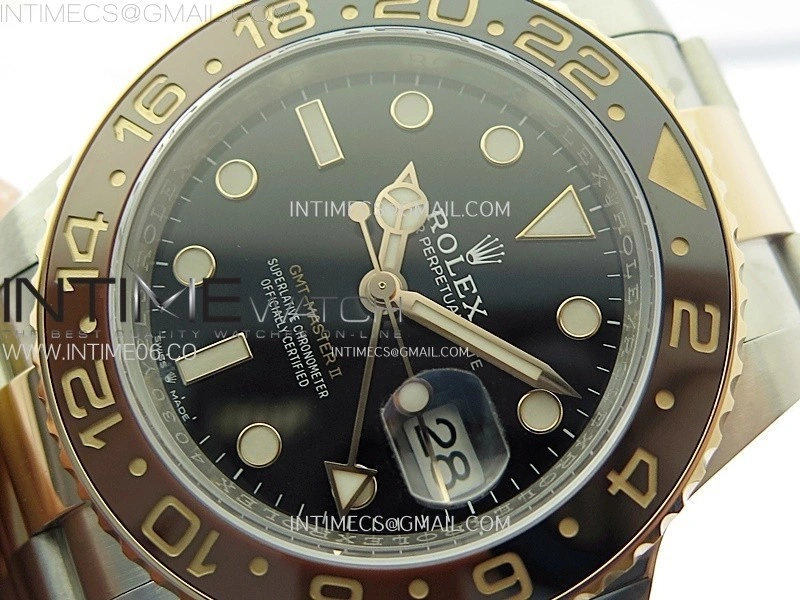 GMT Master II 126711 CHNR 904L SS AR+F 1:1 Best Edition Black Dial on SS RG Bracelet DD3285 CHS