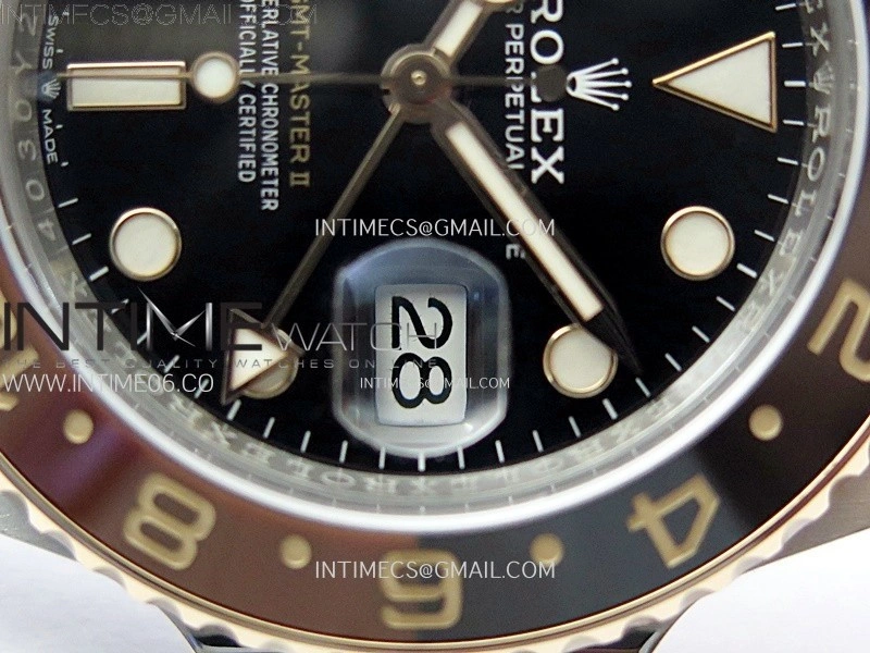 GMT Master II 126711 CHNR 904L SS AR+F 1:1 Best Edition Black Dial on SS RG Bracelet DD3285 CHS