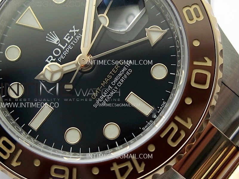 GMT Master II 126711 CHNR 904L SS AR+F 1:1 Best Edition Black Dial on SS RG Bracelet DD3285 CHS