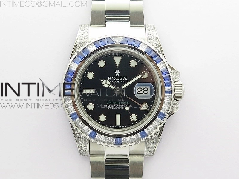 GMT Master II 126710 White Blue T Crystal BP Best Edition Black Dial On SS Bracelet 3186 CHS