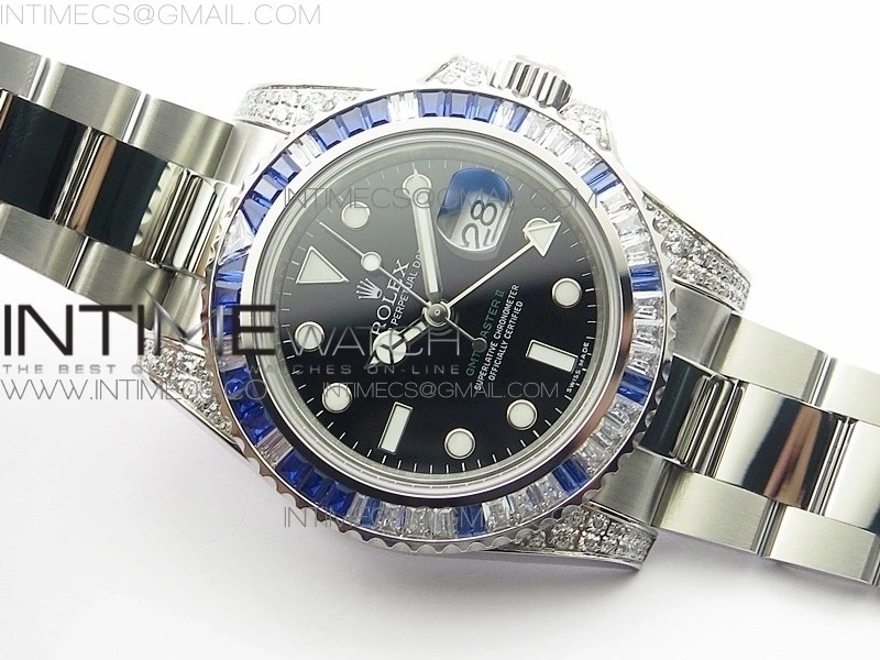 GMT Master II 126710 White Blue T Crystal BP Best Edition Black Dial On SS Bracelet 3186 CHS