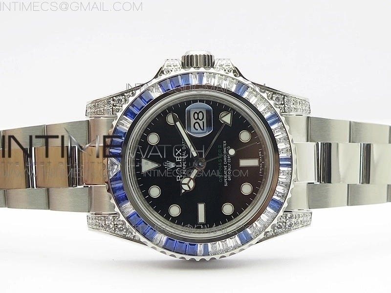 GMT Master II 126710 White Blue T Crystal BP Best Edition Black Dial On SS Bracelet 3186 CHS