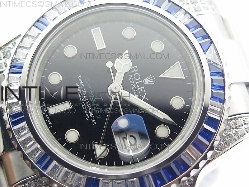GMT Master II 126710 White Blue T Crystal BP Best Edition Black Dial On SS Bracelet 3186 CHS