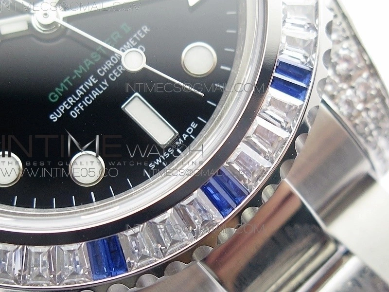 GMT Master II 126710 White Blue T Crystal BP Best Edition Black Dial On SS Bracelet 3186 CHS