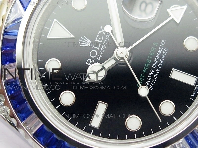 GMT Master II 126710 White Blue T Crystal BP Best Edition Black Dial On SS Bracelet 3186 CHS