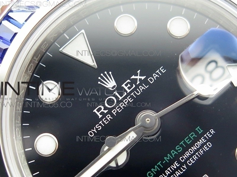 GMT Master II 126710 White Blue T Crystal BP Best Edition Black Dial On SS Bracelet 3186 CHS