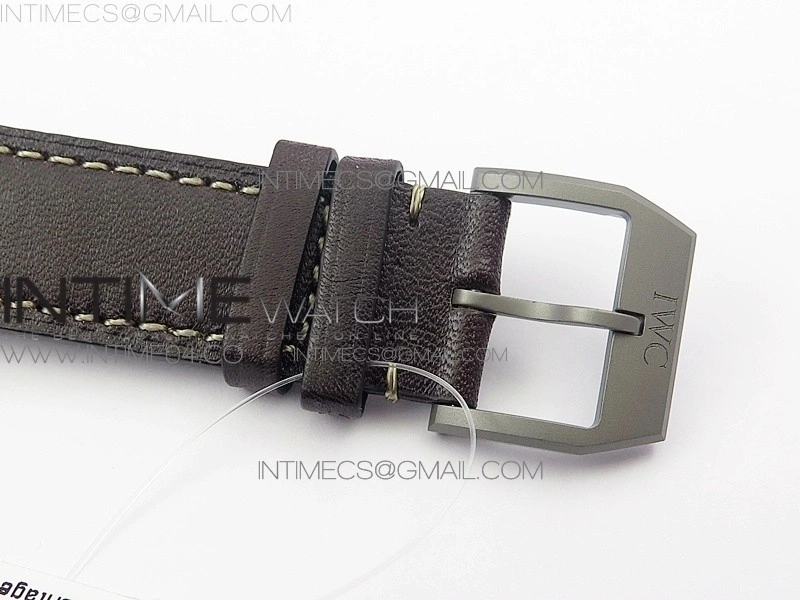 Mark XVIII IW327006 Titanium M+F 1:1 Best Edition Black Dial on Brown Leather Strap A2892