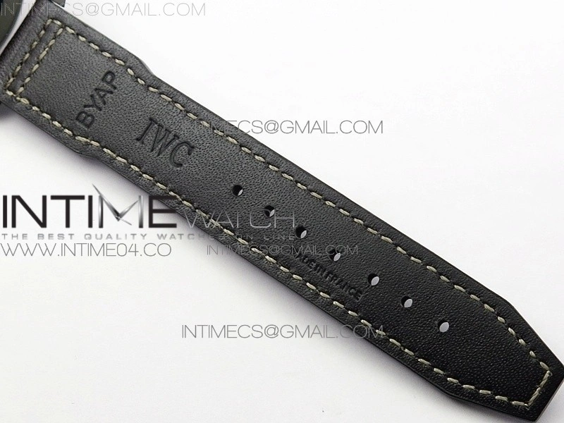 Mark XVIII IW327006 Titanium M+F 1:1 Best Edition Black Dial on Brown Leather Strap A2892