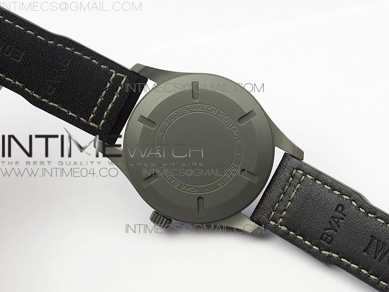 Mark XVIII IW327006 Titanium M+F 1:1 Best Edition Black Dial on Brown Leather Strap A2892
