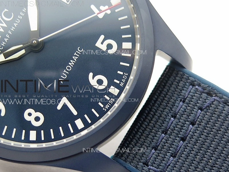 Mark XVIII IW328101 Blue Ceramic M+F 1:1 Best Edition Blue Dial on Blue Nylon Strap A2892