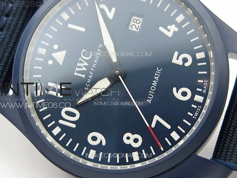 Mark XVIII IW328101 Blue Ceramic M+F 1:1 Best Edition Blue Dial on Blue Nylon Strap A2892