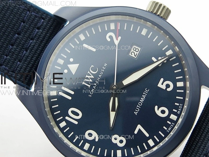 Mark XVIII IW328101 Blue Ceramic M+F 1:1 Best Edition Blue Dial on Blue Nylon Strap A2892